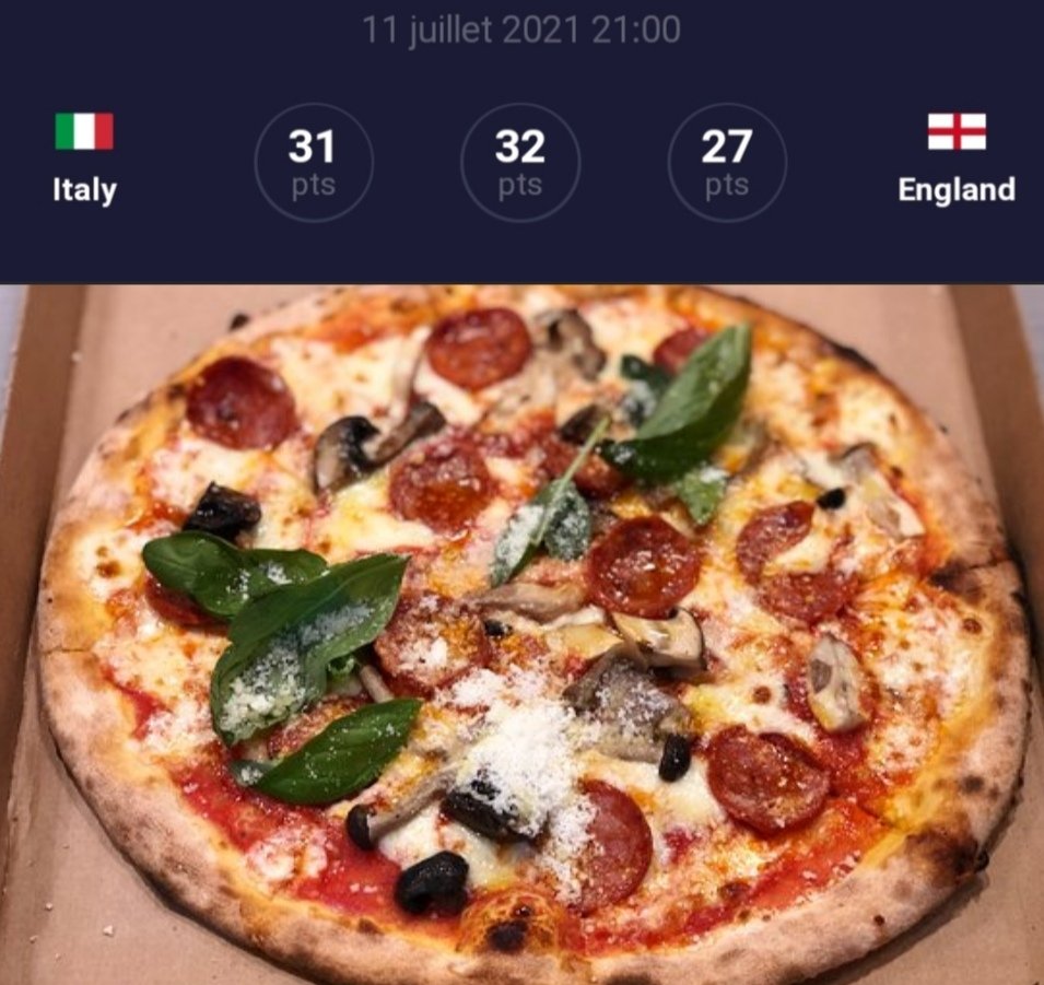 ChampizzLeague's tweet photo. Le tout dernier match de l'Euro est disponible 🍕⚽

Qui aura le privilège de terminer dans le dernier top 10 de la compétition 😅💪🍕?

Rendez-vous dimanche ! https://t.co/xxiwaszGtG