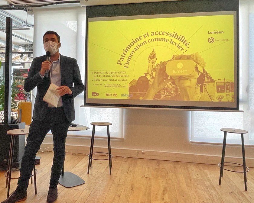 Le <a href="/GroupeSNCF/">Groupe SNCF</a> participe ce soir au #DemoDay de la Maison <a href="/RaiseLab/">RaiseLab</a> au cours duquel seront présentées les innovations de <a href="/blumenlab/">blumenlab</a> et <a href="/lumeen_com/">Lumeen</a> : deux start-ups aux projets novateurs en partenariat avec la SNCF et au sein de l’Incubateur du Patrimoine. Nous en sommes fiers !