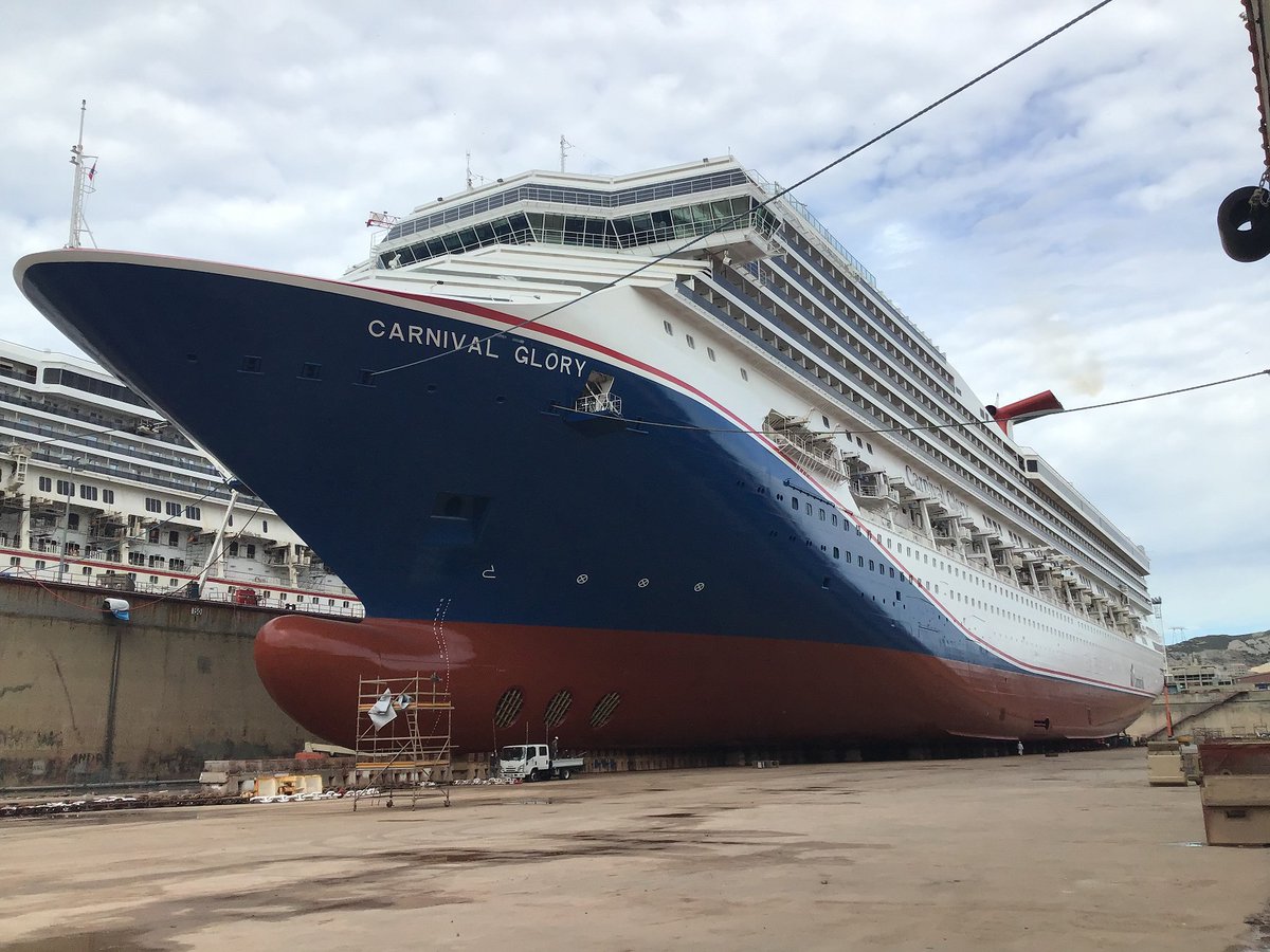 CarnivalPR's tweet photo. Carnival Glory Latest Ship to be Adorned with New Red, White and Blue Hull Design https://t.co/8FOVtb3efy https://t.co/07pBaIXfE5