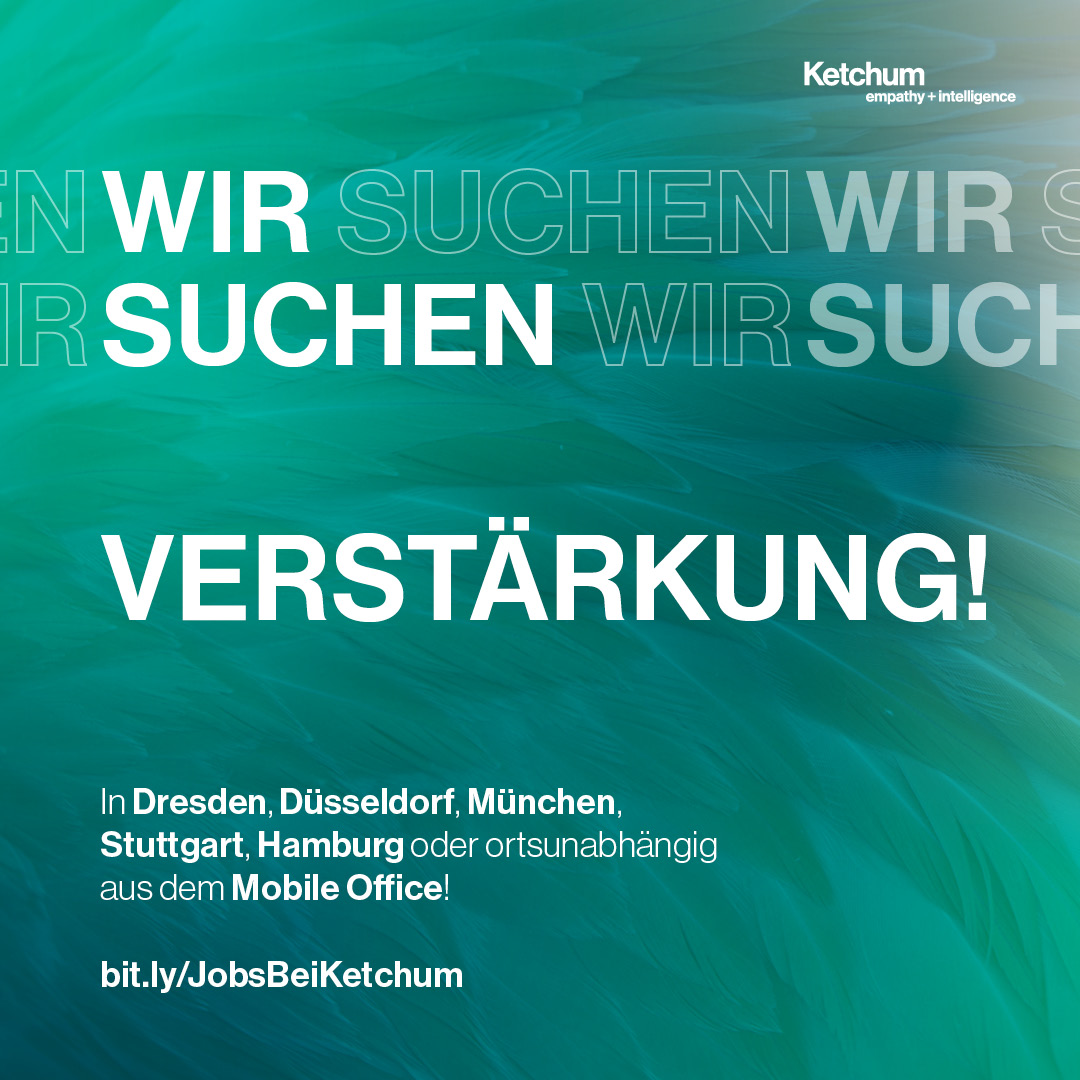 KetchumGER's tweet photo. Wir suchen Verstärkung - in Dresden, Düsseldorf, München, Stuttgart, Hamburg - und bei dir im Mobile Office - #hiring #jobs #stellenangebot https://t.co/UhNRBzKMiY https://t.co/T6Lgic7jGj