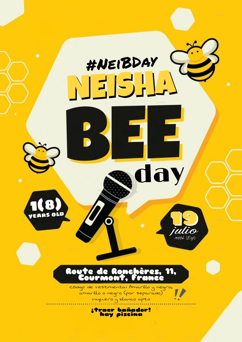 𝙉𝙚𝙞𝙨𝙝𝙖 𝙒. 𝙊𝙠𝙨𝙨 (@neishawokss) on Twitter photo ♡ • ┈┈┈⋅⋯ ୨•୧ ⋯⋅┈┈┈ • ♡
#NeiBDay
Para todos los miembros de <a href="/ExpresoH_Rol/">Registro RM Leon & Aguilɑ</a> y amigos del Free
• Espero su asistencia al evento •
🗓 Lunes, 19 de julio 2021; 19:00 (Esp)
📌 Francia
👗 Amarilla, negra, vaquera o blanca (o mezcla entre ellas). ♡ • ┈┈┈⋅⋯ ୨•୧ ⋯⋅┈┈┈ • ♡
#NeiBDay
Para todos los miembros de <a href="/ExpresoH_Rol/">Registro RM Leon & Aguilɑ</a> y amigos del Free
• Espero su asistencia al evento •
🗓 Lunes, 19 de julio 2021; 19:00 (Esp)
📌 Francia
👗 Amarilla, negra, vaquera o blanca (o mezcla entre ellas).