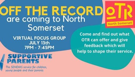nspcwt's tweet image. Supportive Parents&amp;amp;OTR
Off the Record are here! They are a mental health social movement, by &amp;amp;for young people &amp;amp; can support with difficulties like low mood, anxiety, body issues&amp;amp;low self-esteem
Sign up via Eventbrite:OTR North Somerset Virtual Focus Group
#OTR #supportiveparents