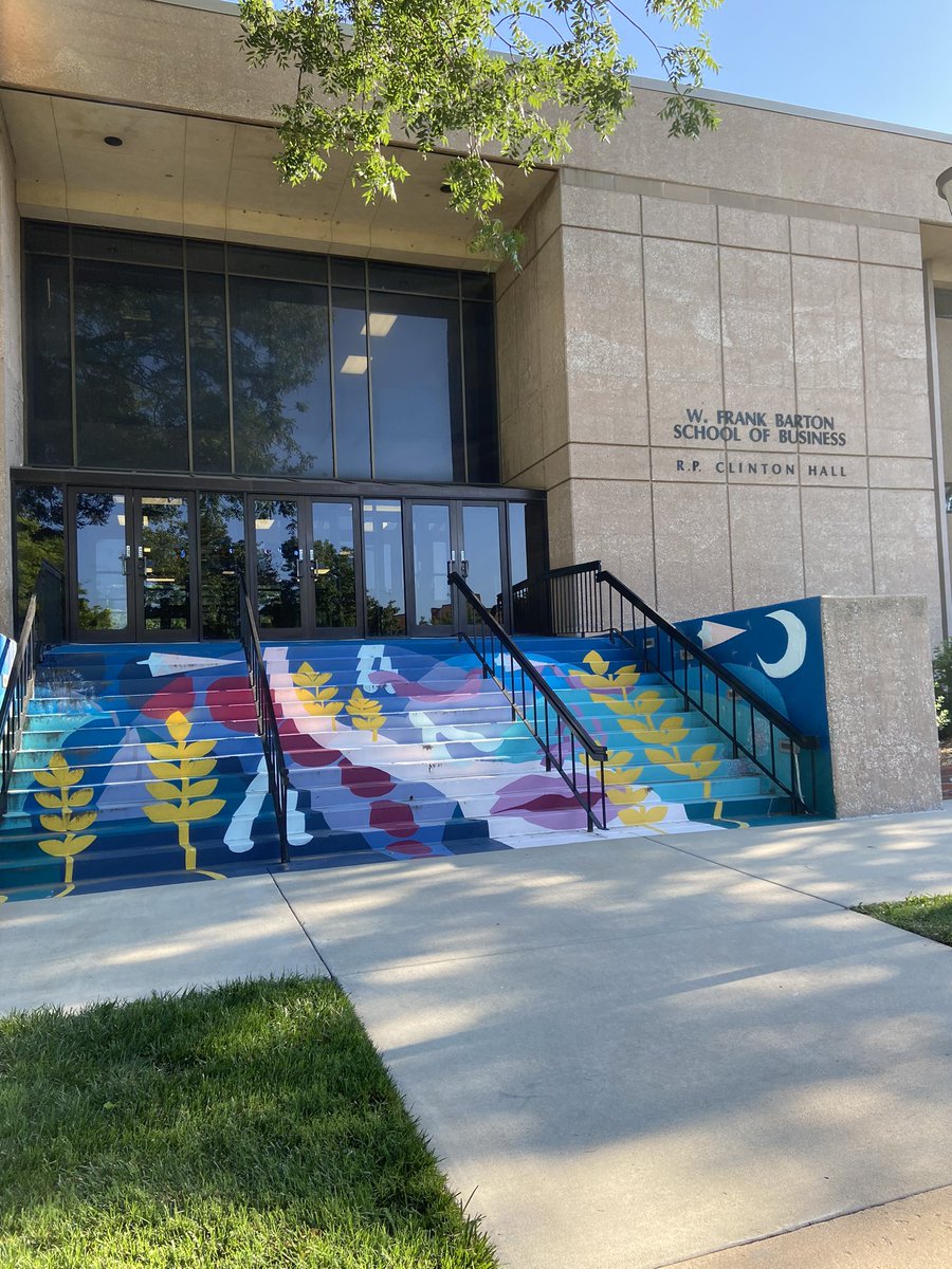 Take a look at these stairs in front of Clinton Hall! They were painted by Sarah Myose in 2019. Make sure you stop by and enjoy this piece of art along with the rest of them on campus! #newshocks21