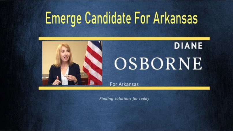 DIANE OSBORNE of AR is working hard!

She is enrolled in 'Emerge AR' to learn how to run a campaign & become a #Bluedot candidate!

She will announce her candidacy soon!

Please contribute to her training at
secure.everyaction.com/E8FDjQ11-Ka80K

#DemVoice1 
#OVArrow 
#ONEV1