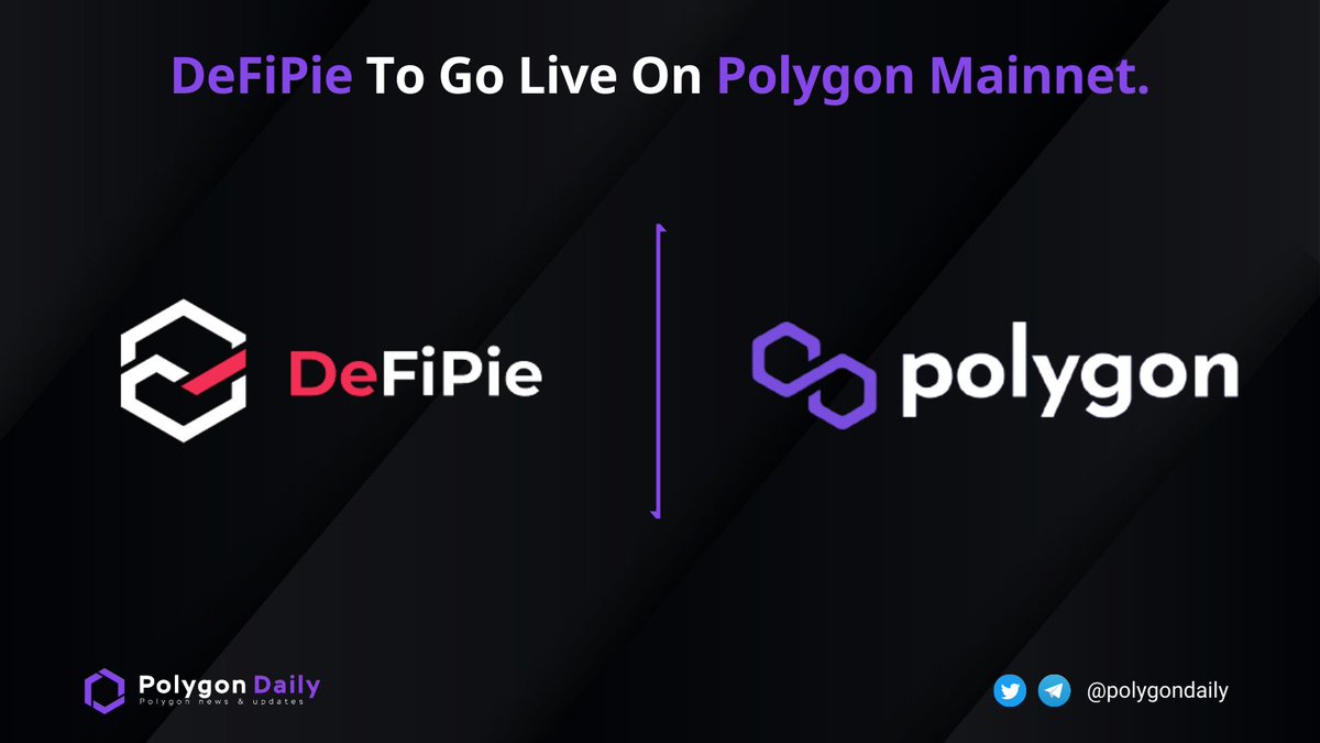 Congrats <a href="/defipiepie/">pieLABS (formerly DeFiPie)</a> on the successful launch on <a href="/0xPolygon/">Polygon | POL</a> mainnet!

Now #Polygon fans can access the platform that allows users to earn lending interest and take out crypto loans.

👉defipie.com

#polygon $MATIC #MATIC #Polygonmatic #polygonnetwork $PIE #DeFiPie