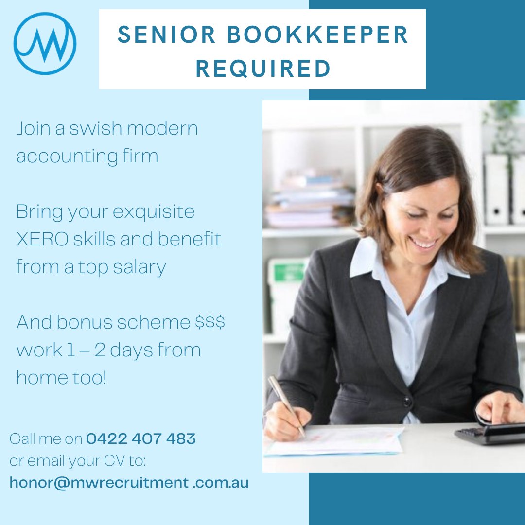 Are you an undervalued senior bookkeeper? This accounting firm will allow you utilise your expertise and look after your own client portfolio (Brisbane)
