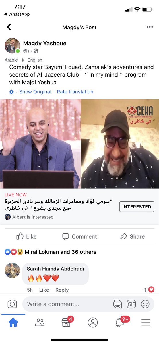 CanadianCeha's tweet photo. Comedy star ′′ Bayoumi Fouad ′′ and the secrets and adventures of Zamalek and the secrets of Al-Jazeera Club - with Majdi Yoshua ′′ in my mind CHECK IT OUT ON OUR FACEBOOK PAGE!! https://t.co/uNaOx3f7GZ