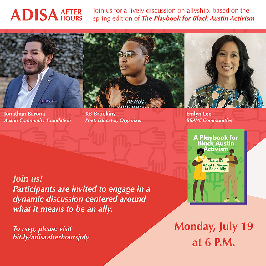 Adisa Communications will host another incredible After Hours event on Monday, July 19 at 6 pm! Our special panelists will discuss what allyship means, what it looks like, and what part it plays in different communities. Register now! bit.ly/adisaafterhour…