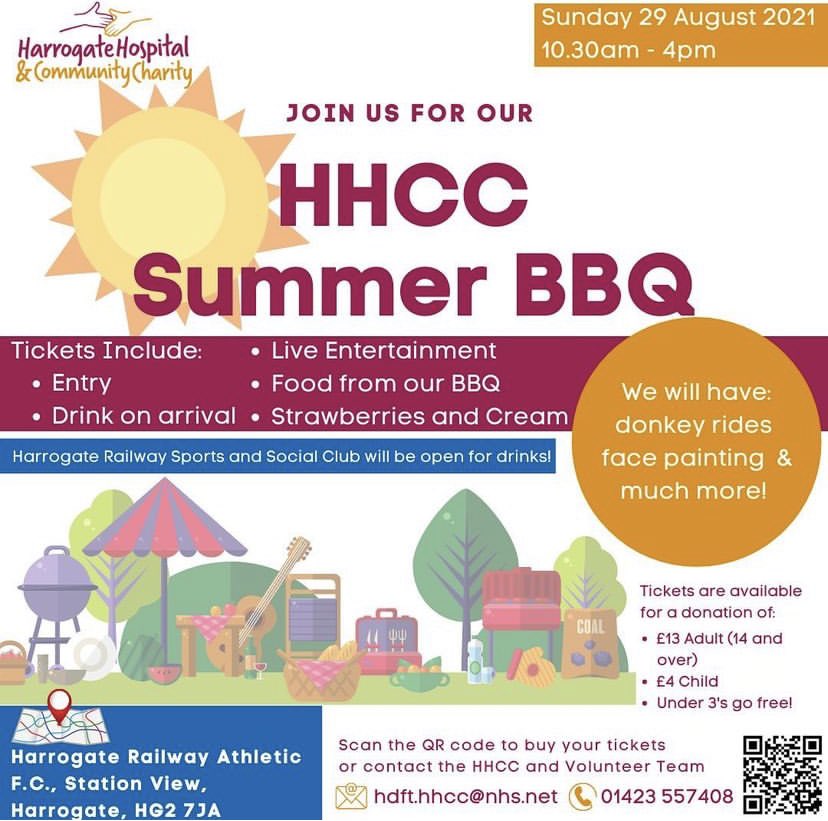 Harrogate Hospital & Community Charity (HHCC) 🧡 (@harrogatehcc) on Twitter photo Calling all BBQ/strawberries and cream lovers….. tickets are now available for THE Event of the summer….grab your friends and family and join us for a sunny 🙏🏻 fun day whilst supporting <a href="/HarrogateNHSFT/">Harrogate NHS FT</a> 👇🏼🤞🏽👍🏾 pls #retweet we can’t wait to see you 🧡 Calling all BBQ/strawberries and cream lovers….. tickets are now available for THE Event of the summer….grab your friends and family and join us for a sunny 🙏🏻 fun day whilst supporting <a href="/HarrogateNHSFT/">Harrogate NHS FT</a> 👇🏼🤞🏽👍🏾 pls #retweet we can’t wait to see you 🧡