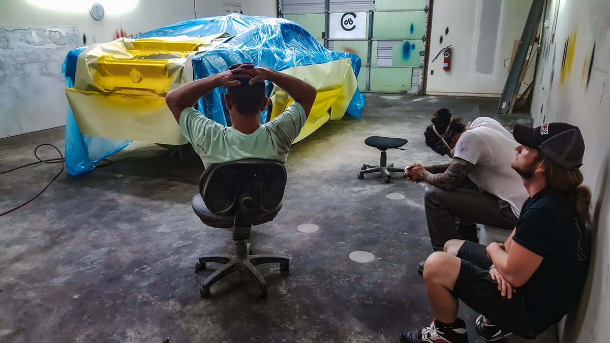 #throwbackthursday to some late night last summer while painting the Steelers car. 
#toosweet🤘#s197 #s197mustang #s197sonly #fordmustang #ford #mustanggt #mustang #customcar #hotrod #musclecars #steelers #throwback
