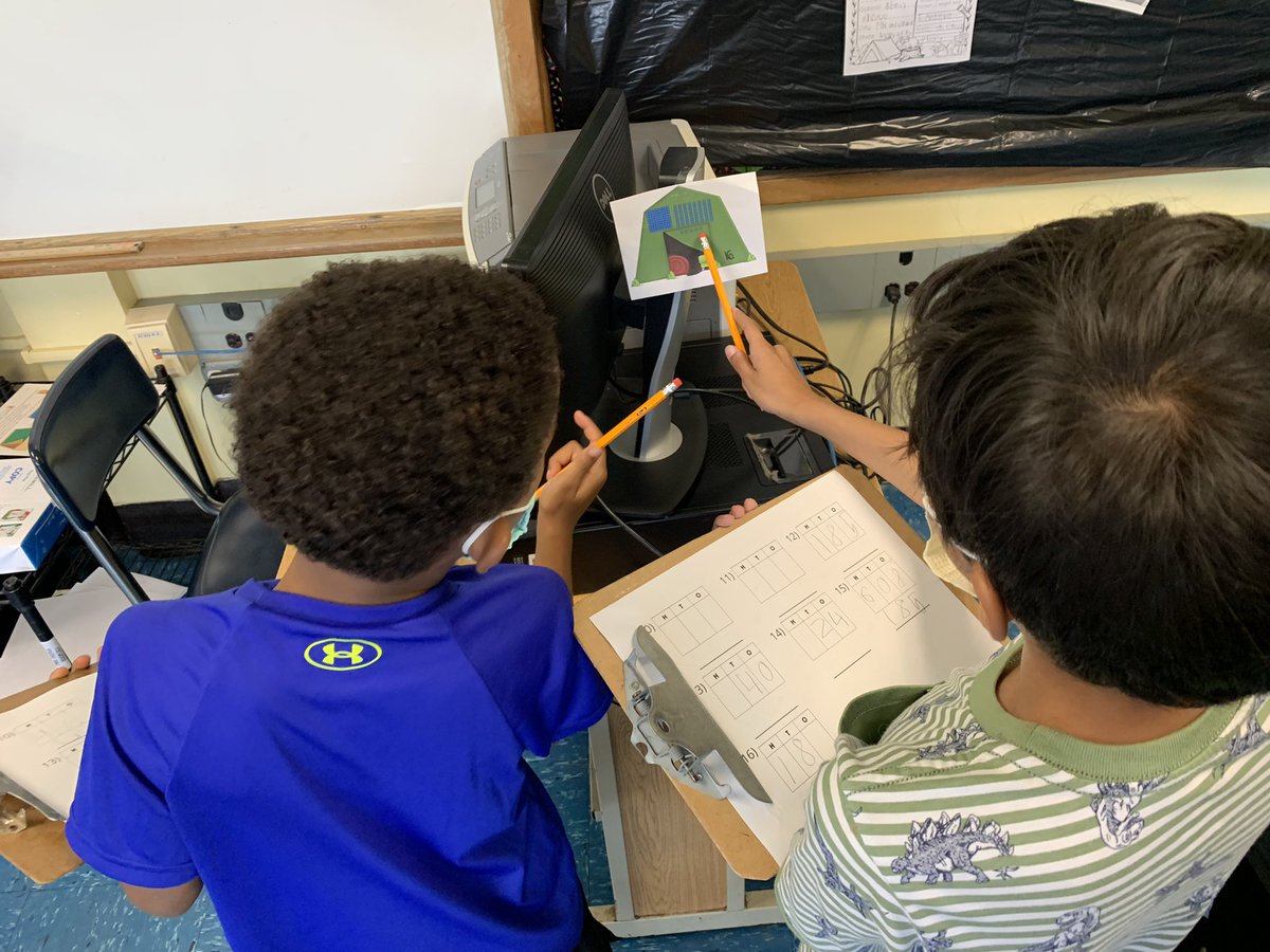 MissAliSeiter's tweet image. This Base “Ten”ts activity got these students moving around the classroom🔎⛺️ Thank you @heyhopeking for this amazing resource! #ESY21 #smorelearning #smorefun @BMcClelland24