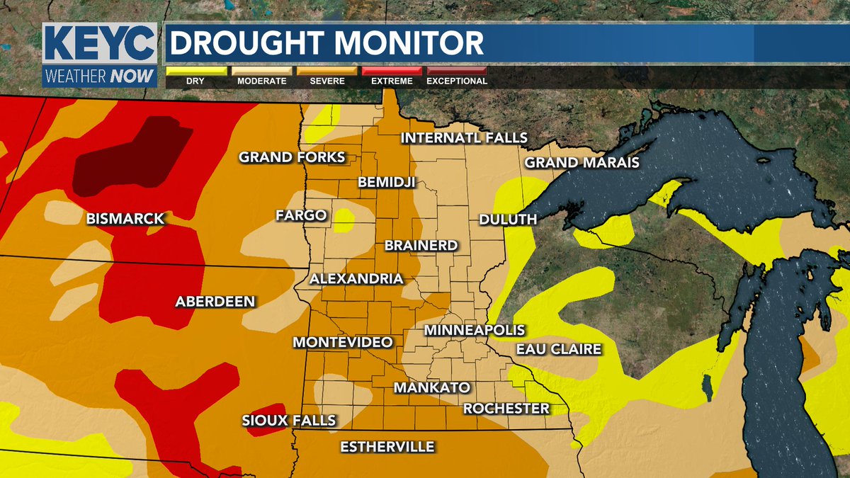 RT @mark_tarello: DROUGHT MONITOR: Most of Minnesota is now in either a moderate or severe drought. #Drought #MNwx https://t.co/lM6l1TPG34