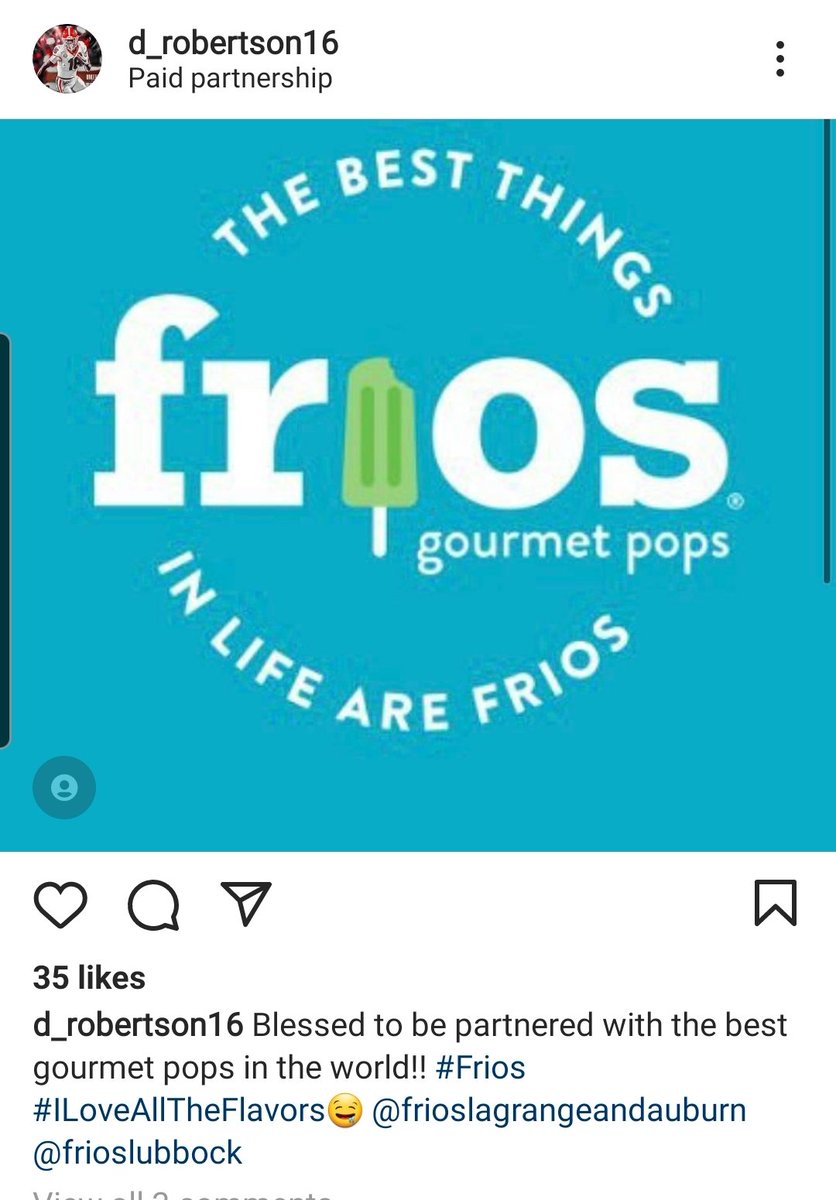 TheJakeWeese's tweet image. New Auburn wide receiver Demetris Robertson has announced a partnership with Frios gourmet pops.