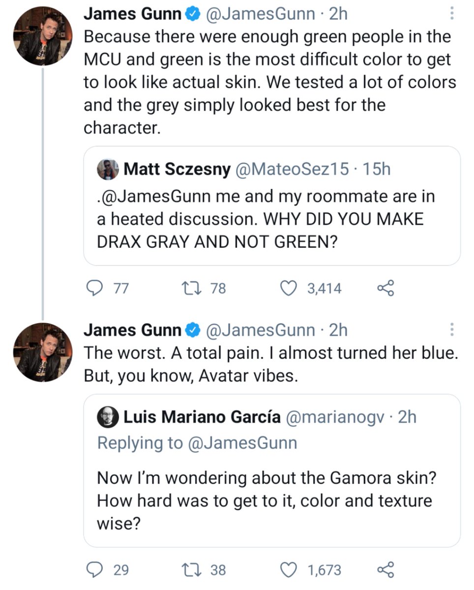 James Gunn discusses the skin colors of the Guardians of the Galaxy