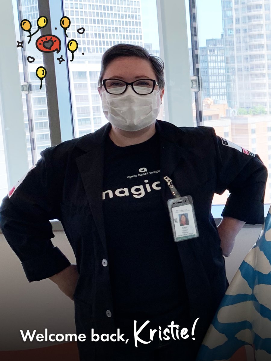 OpenHeartMagic's tweet image. WELCOME BACK, KRISTIE! Get your knock-knock jokes on Kristie’s level or get out of the way. Trust us, no one gets the kids laughing at Lurie quite like she does. #welcomebackbedsidemagic