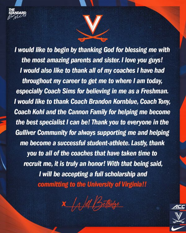 100% COMMITTED 🔶⚔️🔷
<a href="/UVAFootball/">Virginia Football</a> 
@UVACoachBronco <a href="/drewmeyer5/">Drew Meyer</a> <a href="/RickyBrumfield/">Coach B</a>