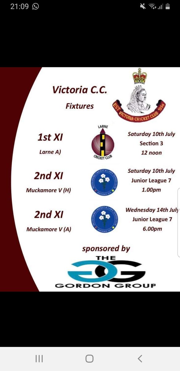 Fixtures for this weekend/coming week. All support welcome as always!