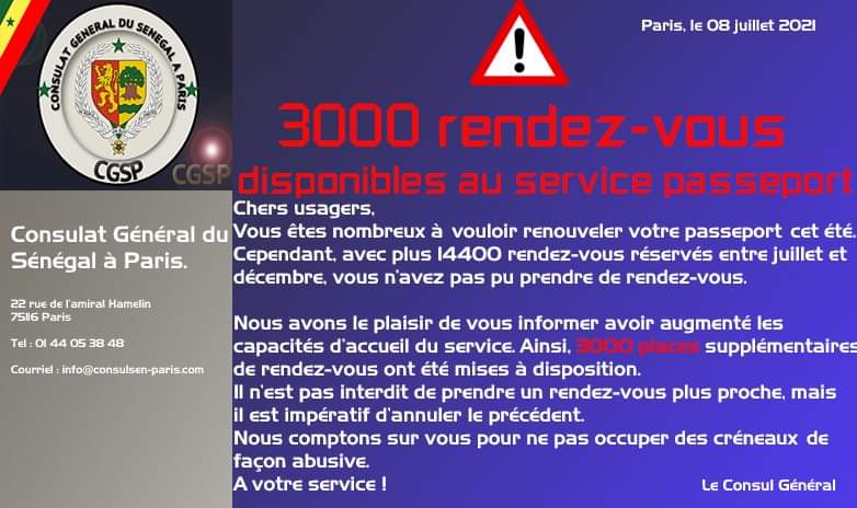 Augmentation de la capacité d'accueil au service passeport. 3000 places supplémentaires <a href="/Kebetubot/">Kebetu  🇸🇳</a>  <a href="/maesegouvsn/">MAESE SENEGAL</a> @AissataOfficiel @SenegalenFrance #Senegal