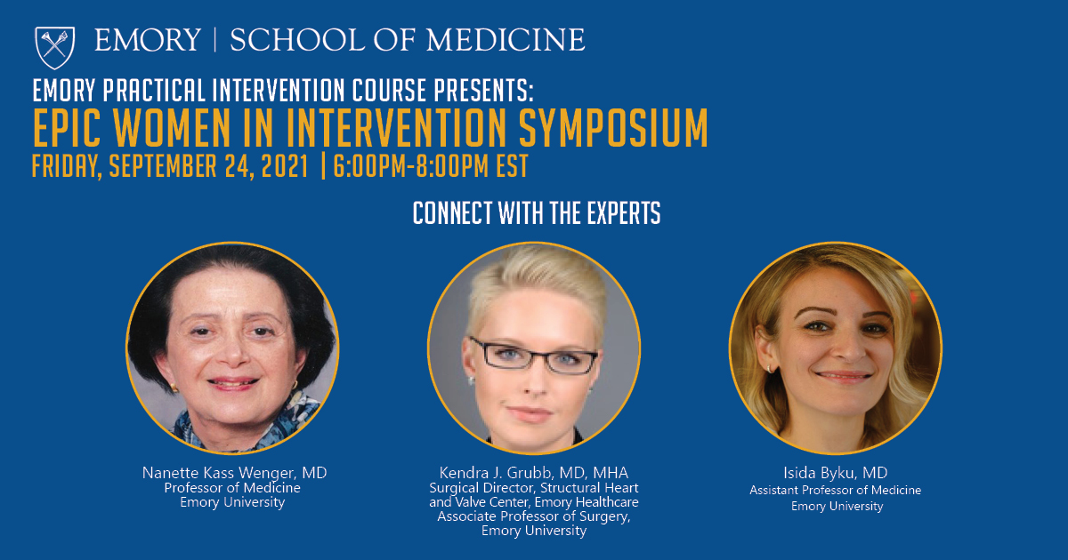 EPIC - Emory Percutaneous Intervention Course (@epicsec) on Twitter photo EPIC Women in Intervention Fri Sep 24 6:00pm EST. Cardio icon <a href="/NanetteWenger/">Nanette Wenger</a> kicks off case-based talks w/ leading #WIC <a href="/KendraGrubb/">Kendra J. Grubb M.D.</a> <a href="/IsidaByku/">Isida Byku MD</a> <a href="/ChangeAtHeart/">Olga Toleva</a> <a href="/mszerlip/">Molly Szerlip MD</a> <a href="/Drroxmehran/">Dr Roxana Mehran</a> <a href="/DrCindyGrines/">CindyGrines, MD</a> <a href="/cardioPCImom/">Ki Park</a> <a href="/KimAtianzar/">Kimberly Atianzar MD FACC FASE</a> <a href="/heartdocandcrew/">Michele Voeltz</a> <a href="/Allison_Dupont/">Allison Dupont, MD</a>
epicsec.org/index.asp EPIC Women in Intervention Fri Sep 24 6:00pm EST. Cardio icon <a href="/NanetteWenger/">Nanette Wenger</a> kicks off case-based talks w/ leading #WIC <a href="/KendraGrubb/">Kendra J. Grubb M.D.</a> <a href="/IsidaByku/">Isida Byku MD</a> <a href="/ChangeAtHeart/">Olga Toleva</a> <a href="/mszerlip/">Molly Szerlip MD</a> <a href="/Drroxmehran/">Dr Roxana Mehran</a> <a href="/DrCindyGrines/">CindyGrines, MD</a> <a href="/cardioPCImom/">Ki Park</a> <a href="/KimAtianzar/">Kimberly Atianzar MD FACC FASE</a> <a href="/heartdocandcrew/">Michele Voeltz</a> <a href="/Allison_Dupont/">Allison Dupont, MD</a>
epicsec.org/index.asp