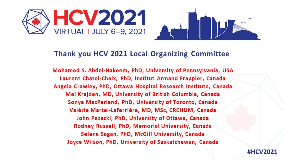 HCV2021's tweet photo. Thank you #HCV2021 Local Organizing Committee #HCV #HepC #HepatitisC https://t.co/6IZTrsmVu5