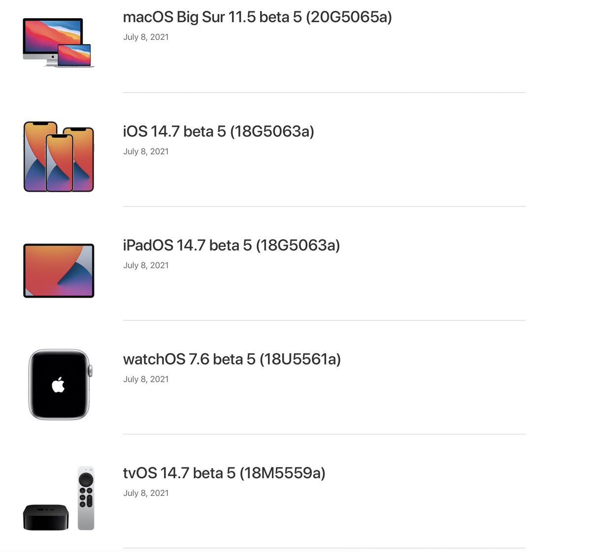 friend_of_apple's tweet image. #IOS14.7, #iPadOS14.7, #watchOS7.6, #tvOS14.7, #macOS #BigSur 11.5, #Apple