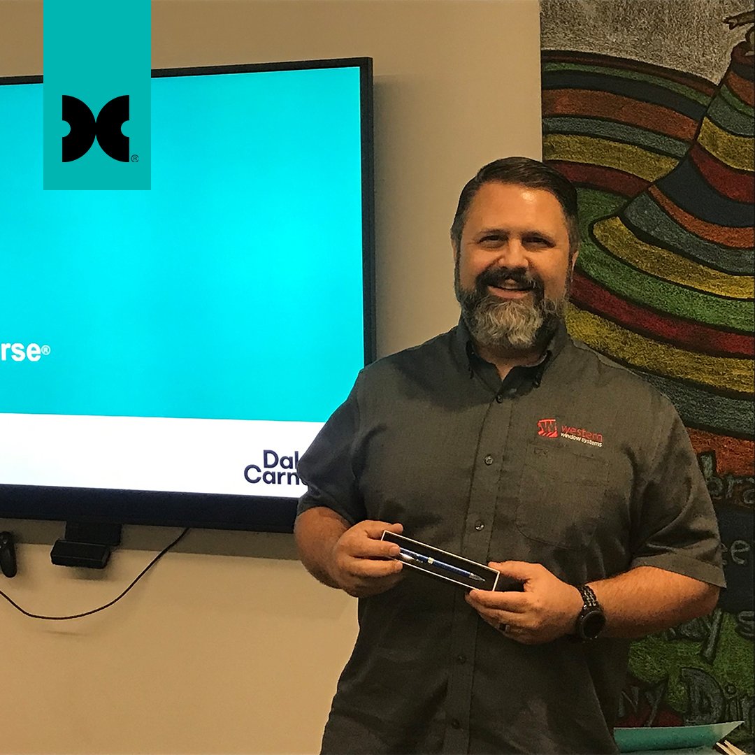 DaleCarnegieAZ's tweet photo. Celebrating our Dale Carnegie Course, session #6 award recipient, Erick Felsch of @WesternWS. Congrats on being nominated by your peers and receiving the Breakthrough Award. #dalecarnegie #westernwindowsystems #breakthrough #leadership #success #achieve #inspire https://t.co/1Q4RM7Q9NV