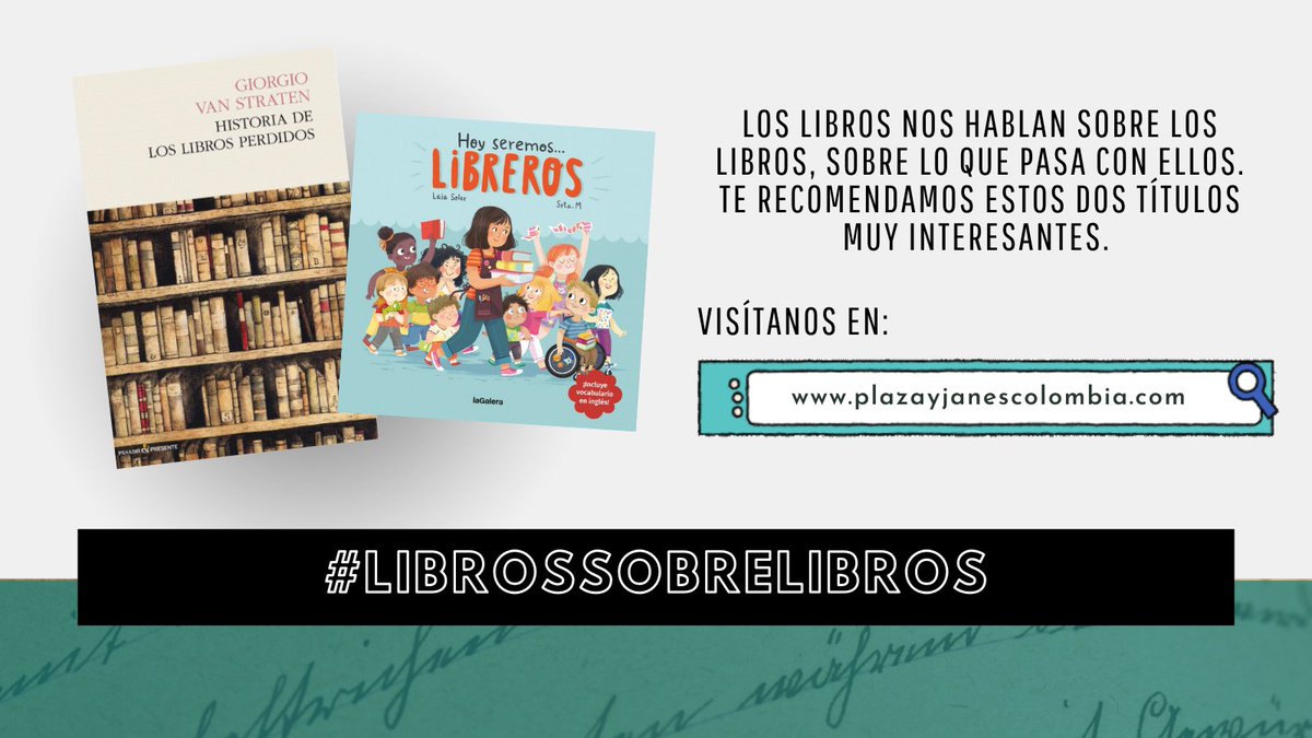 #LibrosSobreLibros Hoy proponemos un recorrido por los libros que nos remiten a otros libros, a la historia de la literatura o el ser mismo de las palabras, por eso te recomendamos estos dos títulos muy interesantes.
📕La Historia De Los Libros Perdidos y 📗Hoy seremos libreros