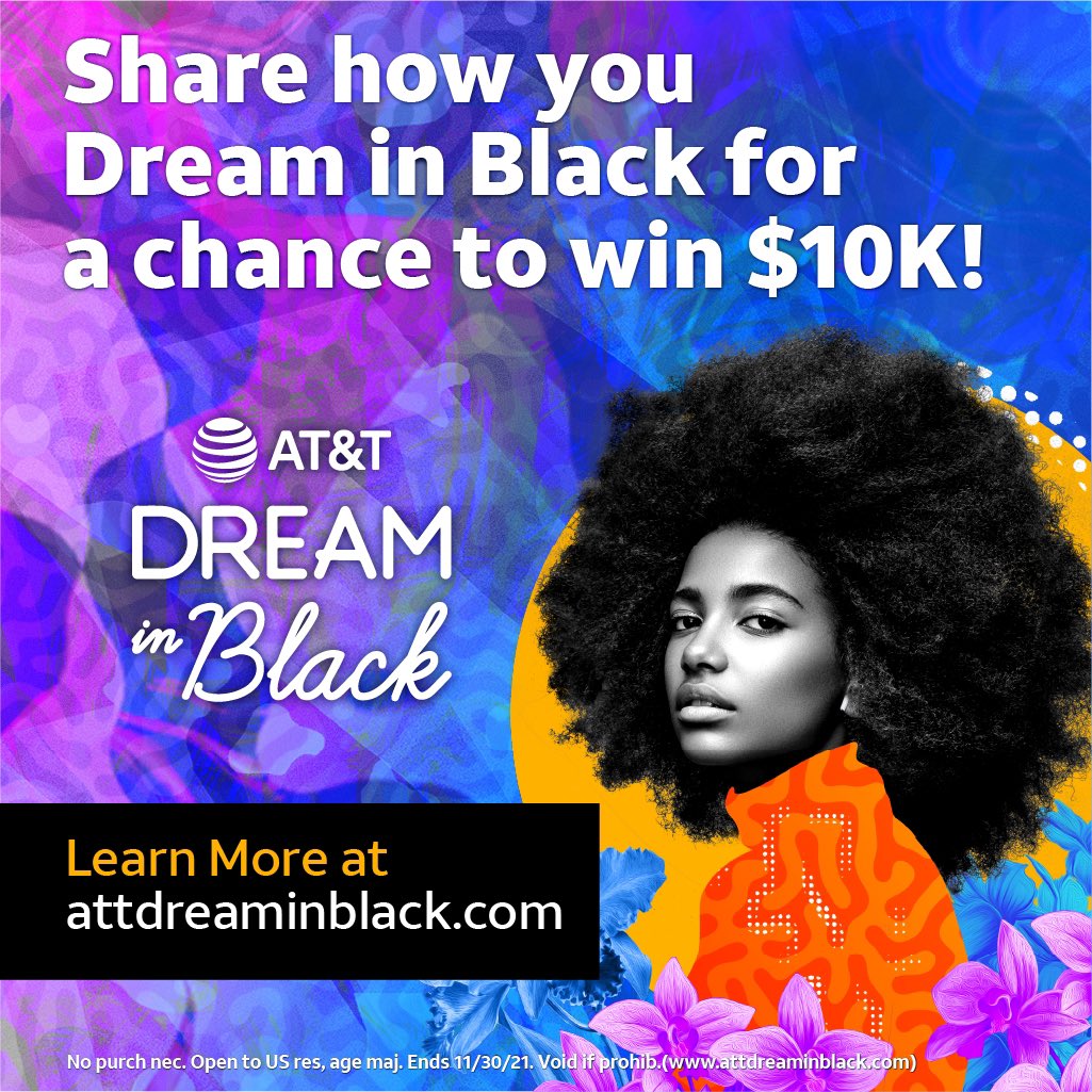 HBCUBuzz's tweet photo. Listen, @ATT is giving away $10k to 1 person who exemplifies what it means to #DreaminBlack! Difference makers, trail blazers, activists, local heroes, …anyone who embodies the concept of excellence. #ATTpartner
Post a 30-60sec video with: #DreamInBlack + #ATTFutureMaker. https://t.co/YDtV7kriNh