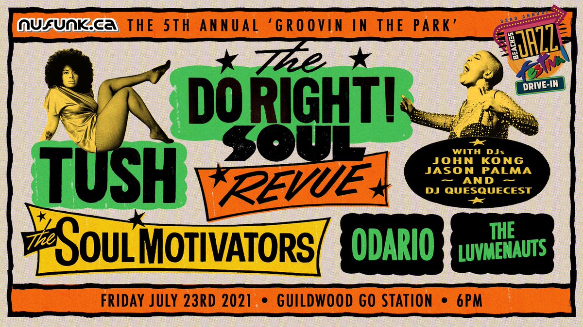 nujazzfestival (@nujazzfestival) on Twitter photo #Toronto finally a live show!
Fri July 23rd, 6-11pm
5th annual Groovin' In The Park presents
<a href="/DoRightMusic/">DO RIGHT! MUSIC</a> Soul Revue Drive-In
ft. @SoulMotivators @TushDisco @JasonPalma <a href="/OdarioWilliams/">ODARIO</a> <a href="/TheLuvmenauts/">The Luvmenauts</a> @DJJohnKong at Guildwood GO Station #Scarborough #ON
👉Groovin.eventbrite.com #Toronto finally a live show!
Fri July 23rd, 6-11pm
5th annual Groovin' In The Park presents
<a href="/DoRightMusic/">DO RIGHT! MUSIC</a> Soul Revue Drive-In
ft. @SoulMotivators @TushDisco @JasonPalma <a href="/OdarioWilliams/">ODARIO</a> <a href="/TheLuvmenauts/">The Luvmenauts</a> @DJJohnKong at Guildwood GO Station #Scarborough #ON
👉Groovin.eventbrite.com