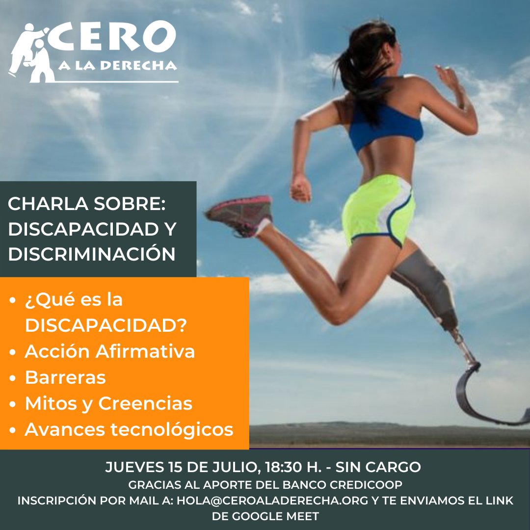 CeroaDerecha's tweet photo. La semana que viene brindaremos el taller sobre Discriminación y Discapacidad acerca de los mitos y prejuicios en torno a la discapacidad, entender por qué existen y ver cómo podemos desafiarlos. 

INSCRIPCIÓN: hola@ceroaladerecha.org 
Jueves 15 de julio
18.30 https://t.co/icBOUvf6zL