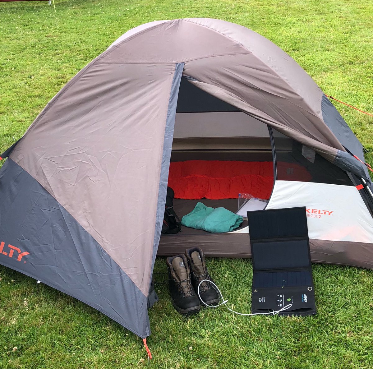 PaddyJDavies's tweet photo. Final checking of kit in sunny Cornwall. A few ruthless decisions to be taken to cut weight. Spare shoes might have to be discarded to be replaced by flip flops 🩴⛺️. The solar charger is great 

https://t.co/FVHAjw9opr…

#lejog2021 #lejog #thelongwayup #teamaruk @AlzResearchUK https://t.co/lhxQfhUjnp