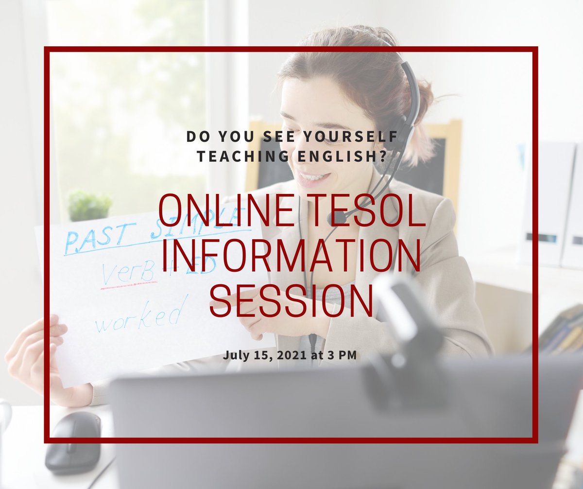 Do you want to teach English? Join Anaheim University for our upcoming Online TESOL Information Session!

July 15, 2021
3:00 PM California Time

Register Here: docs.google.com/forms/d/e/1FAI…