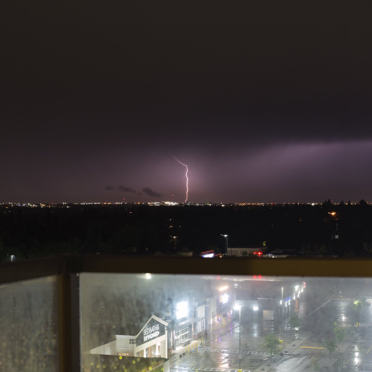 It was a lucky shot, the lightning ⚡️ was caught on the first try. #lighting #thunderstorm #Calgary #Alberta