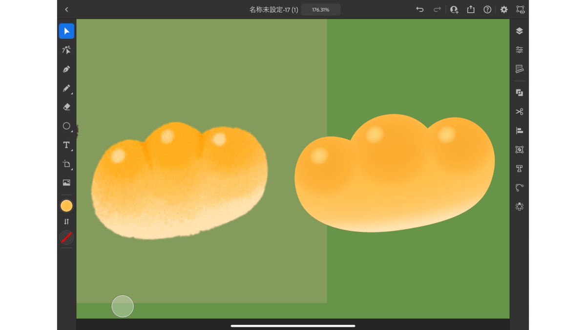 Adobe Frescoで描いたパンをiPad版Illustratorで描き直しています🐼🥐

左 Frescoのパン
右 Illustratorのパン

2、3枚目はアウトラインとそれをプレビューと重ねた感じ。
#adobeillustrator #AdobeFresco 