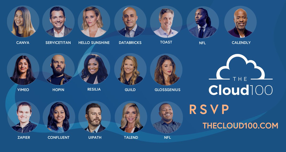 On August 10th, the <a href="/cloud100/">The Cloud 100</a> will be a live virtual event, free and open to the public. Don't miss out on hearing from cloud visionaries such as the CEOs of <a href="/Vimeo/">Vimeo</a>, <a href="/GuildEducation/">Guild</a>, <a href="/canva/">Canva</a>, and more. RSVP now: thecloud100.com