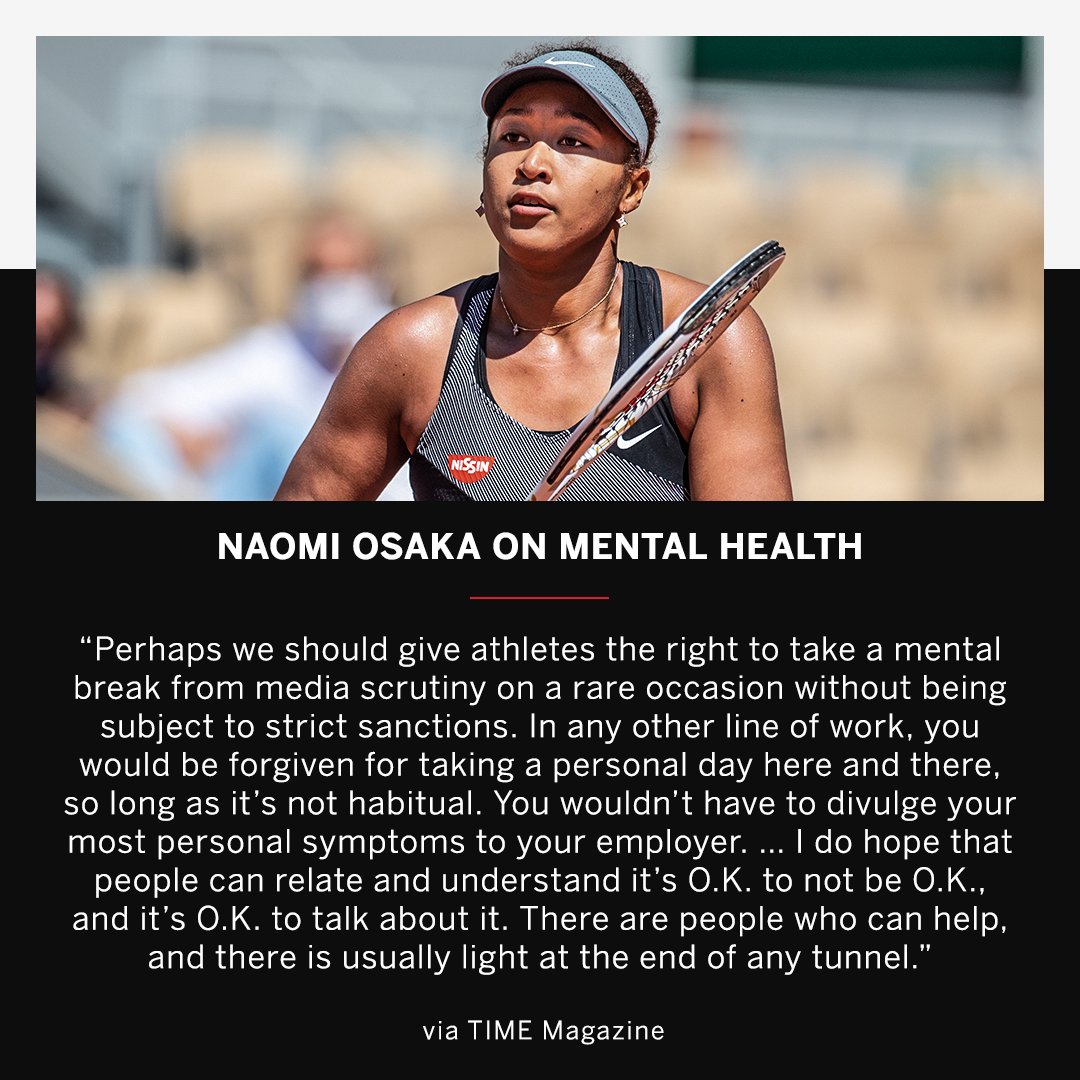 SportsCenter's tweet photo. Naomi Osaka has a suggestion for how athletes' mental health could be handled. https://t.co/KmT4jO2Nkv