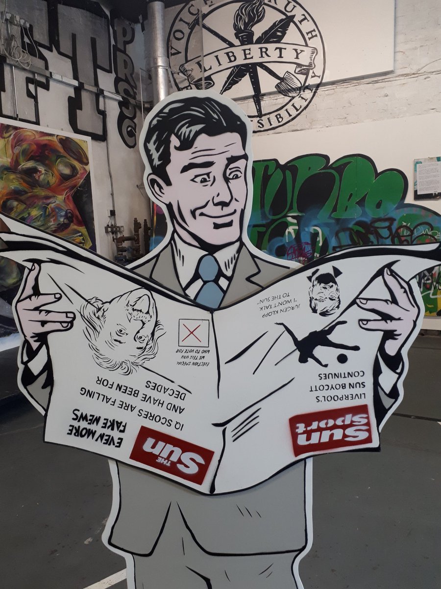 JohnDohArt's tweet photo. #Vangardstreetart spin of show now open at @PRStokesCroft.Something a little different from me with an art installation &amp; a piece on the wall #boycottthesun #artinstallation #bristolstreetartist @wherethewall @bbcrb @BristolBestof @BristolLive @VisitBristol @bristol247 https://t.co/AibGMBaLDl