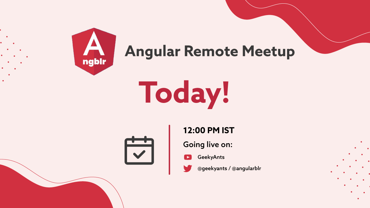 angularblr's tweet image. Are you ready? ⏳

#Angular #angularjs #onlinemeetup #JavaScript #angulardevs