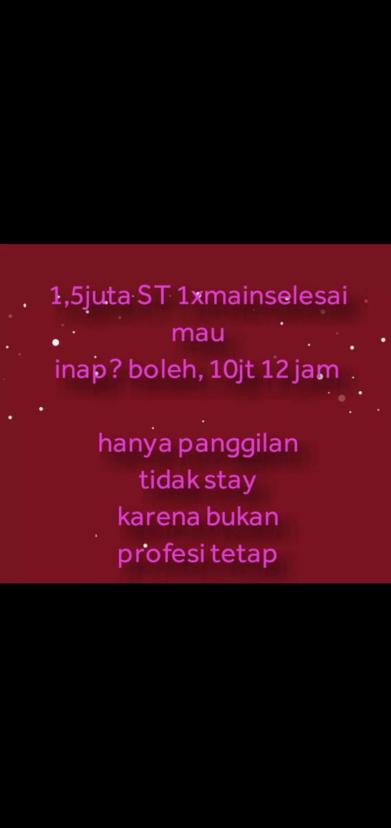 YuanChibi's tweet photo. Me19
Open bo banyuwangi
Bobanyuwangi

Klien menengah atas
Hanya open sekali sehari
#availbanyuwangi
#bobanyuwangi #openbobanyuwangi

TanpaTFtanpatipuDP
Tanpa makelar
Sangat privasi terjaga

WA 08113370234
#bokinganbanyuwangi #ayamkampusbanyuwangi  #codbanyuwangi #lendirbanyuwangi https://t.co/YdhxCnP7Fh