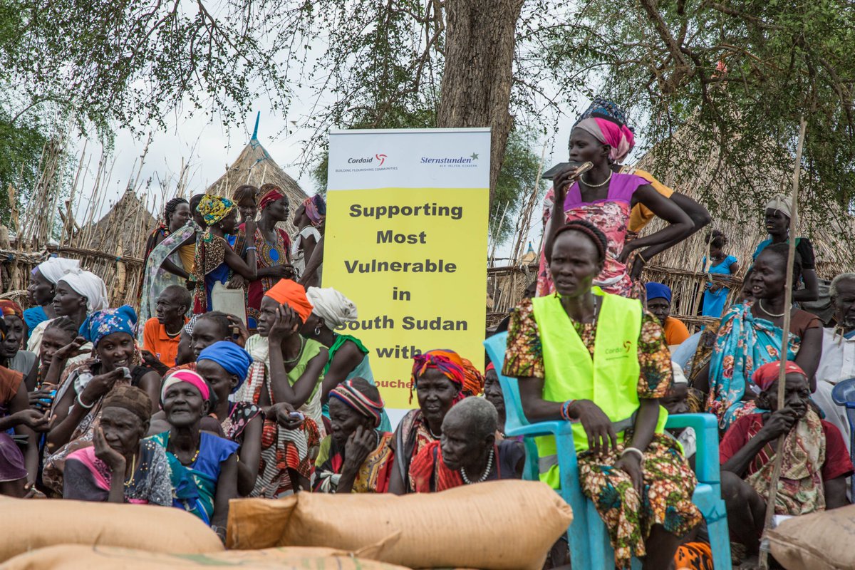 “We never had such help”. #Cordaid supported 1000 families from Pigi/Canal of #SouthSudan with food, focusing on those with specific needs. Last year, they had lost their livestock and food in a flood, resulting in critical #foodinsecurity. Thank you #Sternstunden