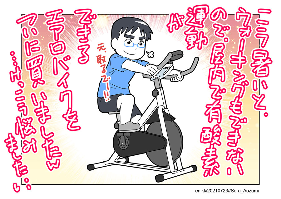 夏の運動最終兵器、エアロバイクを買うかどうかずーっと悩んでましたが、ついに決めました☺
毎日漕ぐでーw 