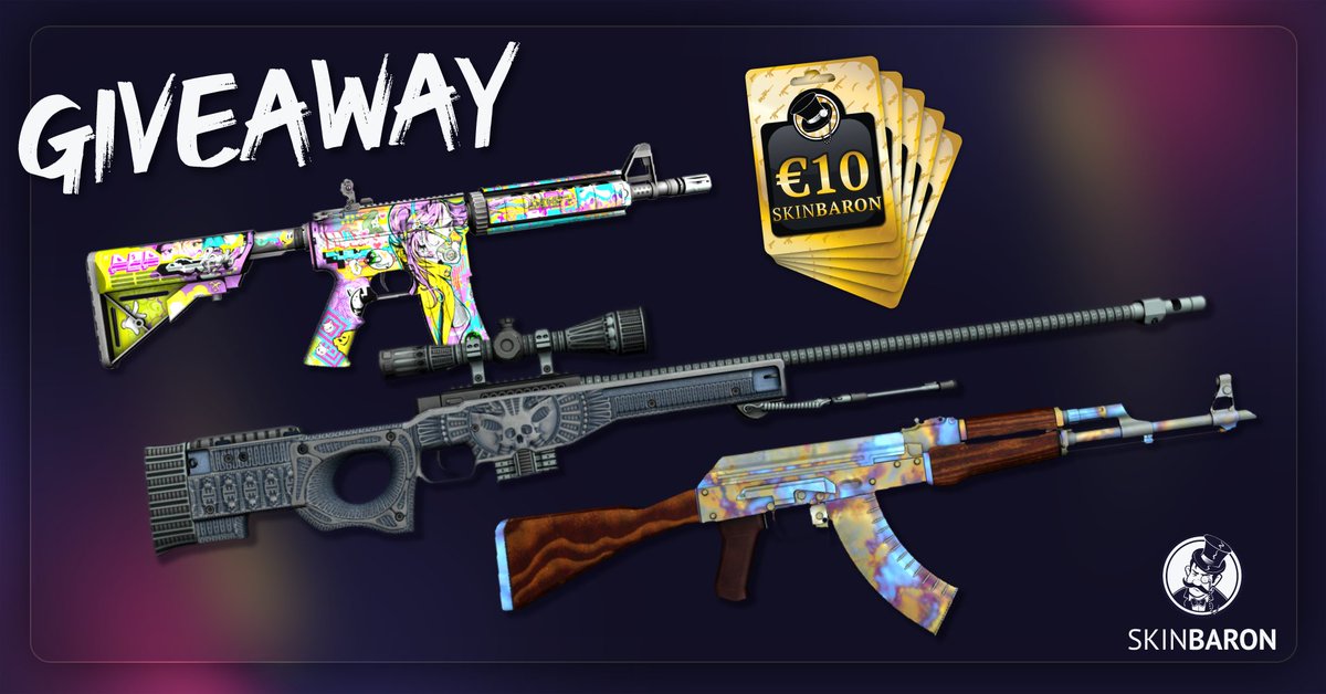 SkinBaron.de (@skinbaronde) on Twitter photo Genießt das schöne Sommerwetter mit diesem sonnigen #csgo Giveaway! 🏖️
Wir verlosen 3 #csgoskins und 10x 10€ SkinBaron Gutscheine. 💰
Follow the steps below to enter:
✅Folgt <a href="/SkinBaronEN/">SkinBaron.com</a> & <a href="/SkinBaronDE/">SkinBaron.de</a>
✅Markiere 2 Freunde
✅Retweete diesen Tweet
Giveaway endet am 10.08.21! Genießt das schöne Sommerwetter mit diesem sonnigen #csgo Giveaway! 🏖️
Wir verlosen 3 #csgoskins und 10x 10€ SkinBaron Gutscheine. 💰
Follow the steps below to enter:
✅Folgt <a href="/SkinBaronEN/">SkinBaron.com</a> & <a href="/SkinBaronDE/">SkinBaron.de</a>
✅Markiere 2 Freunde
✅Retweete diesen Tweet
Giveaway endet am 10.08.21!