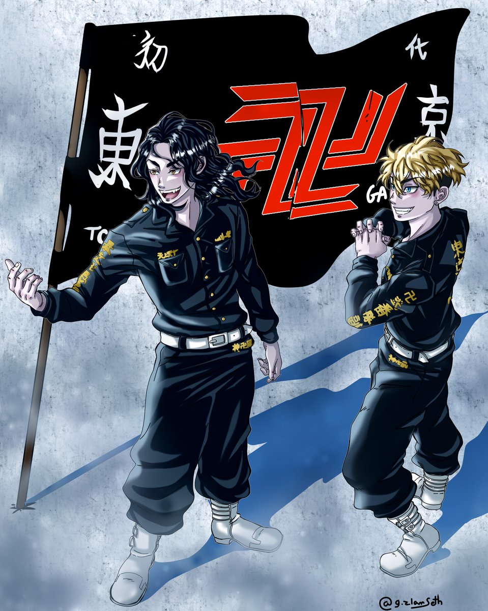 lamseth's tweet image. Os traigo otro diseño que he hecho recientemente para @Console_Corp 🥰 esta vez de #TokyoRevengers  por supuesto, en concreto de #bajikeisuke y #chifuyumatsuno 😍💙

#fanart #arte #artistontwittter #digitalart #artist #manga