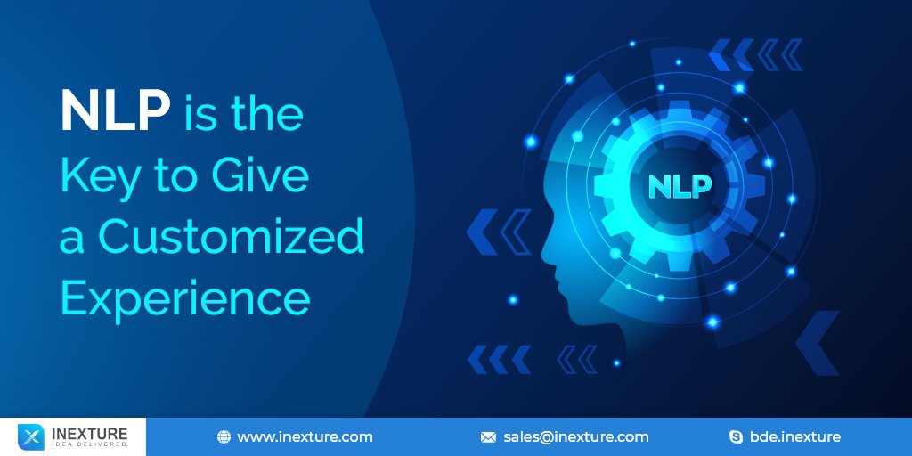 inexture's tweet image. Recently, Natural Language Processing (NLP) has been one of the most demanded. NLP holds a huge potential for businesses to optimize their customer experience. 
Read on to know more about NLP Development. bit.ly/Natural-Langua…
#NLP #NLPDevelopment #ML #AI #CustomerExperience