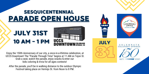 uccsfinaid's tweet photo. In a little over a week our city will celebrate its 150th birthday in Downtown COS. 

Join us at UCCS Downtown to view the Parade Through Time. There will be coloring contests, trivia, snacks and refreshments during the parade. No RSVPs needed. Come early at 10am. https://t.co/2h0lC71NSV