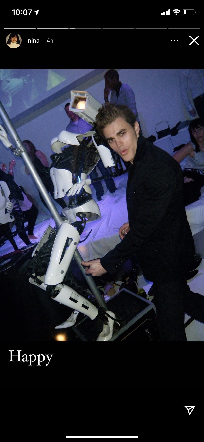Nina wishing paul wesley a happy birthday  