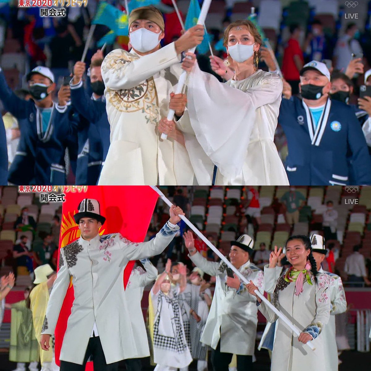 オリンピック開会式で注目の各国の衣装がどれも素敵で眼福 桜や富士山入れてくれてるの嬉しい ドイツの背中が Togetter