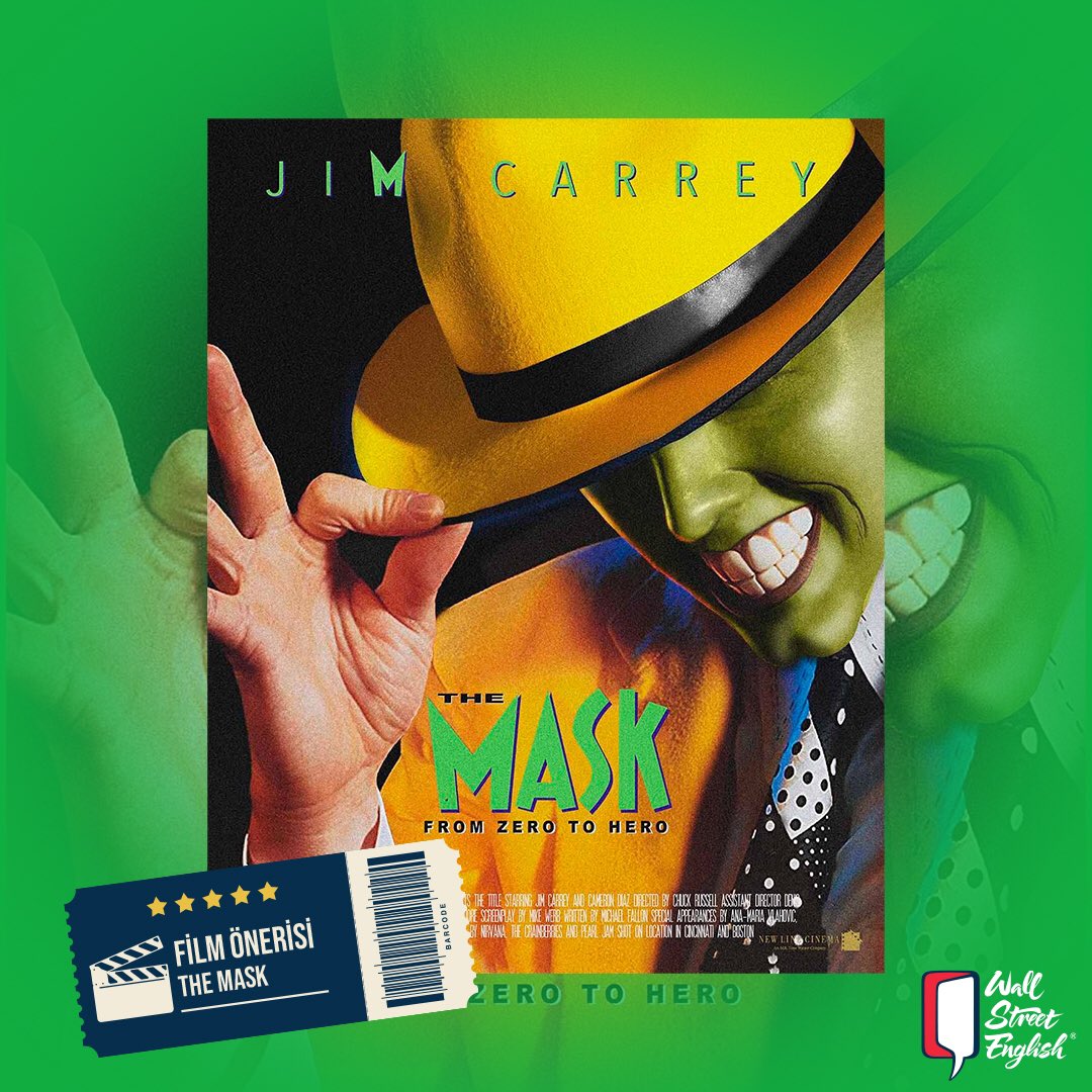 Sana bu hafta sonu için çok eğlenceli ve renkli bir önerimiz var.
Çoğumuzun Jim Carrey’i tanıdığı Mask’ı İngilizce izlemeye ne dersin? İzledikten sonra favori repliğini bekliyoruz. Bizimki: “Somebody stop me!”.💚
#learnenglish #wse #studyenglish #tercihsenin #language