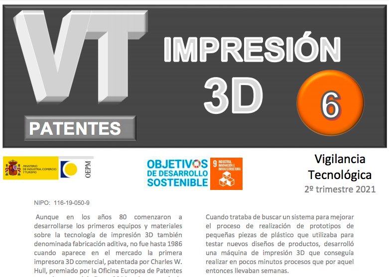 OVTTenglish's tweet photo. @OEPM_es publishes the latest #techmonitoring #report on 3D Printing - July 2021: https://t.co/0viBSLl5xN #3dprinting #additivemanufacturing #3Dprint #patents #materials #trends #scouting #technology #future https://t.co/wuhthsFgNT