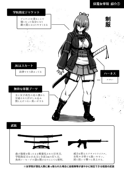 戦場でキラキラカラフルだとすぐ死ぬので地味にシンプルにしたいが,漫画向きでなくなっていく.地味なのに目立つってどう描くんだ?

とりあえず,刀を振って銃を撃つキャラは太い足不可避. 